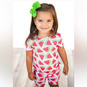2-piece Shortie set - Kawaii Watermelon Print Kids Pajama Set, Size 12-18 month